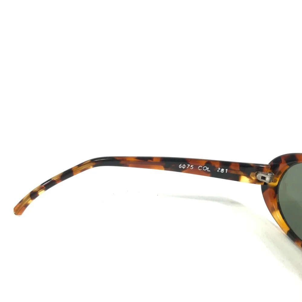 Mikli Sunglasses 6075 COL 281 Small Tortoise Round Frames with Green Lenses
